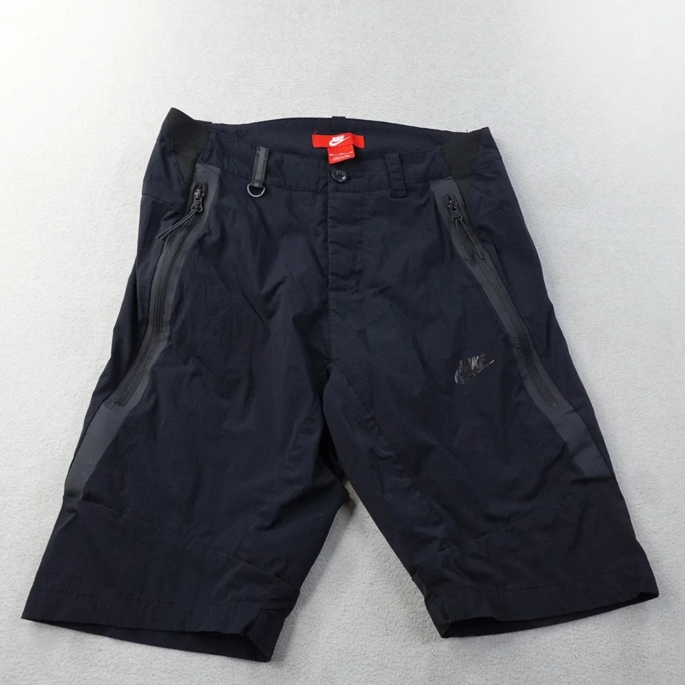 Nike Tech Woven 2.0 Shorts Mens 30 Medium Black Obsidian 746026 Zip